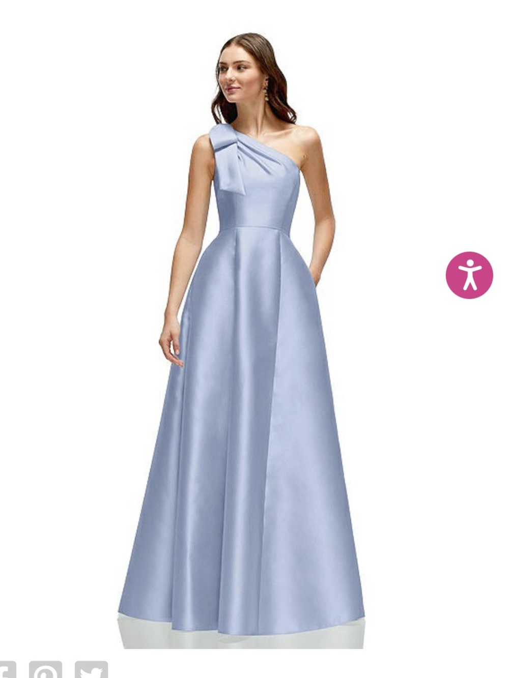Alfred sung d875 bridesmaid dress satin sky blue